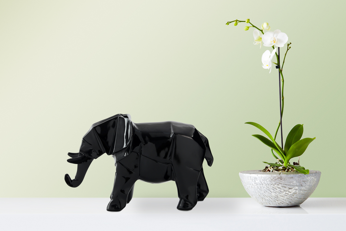 Skulptur Elephant 120 Schwarz