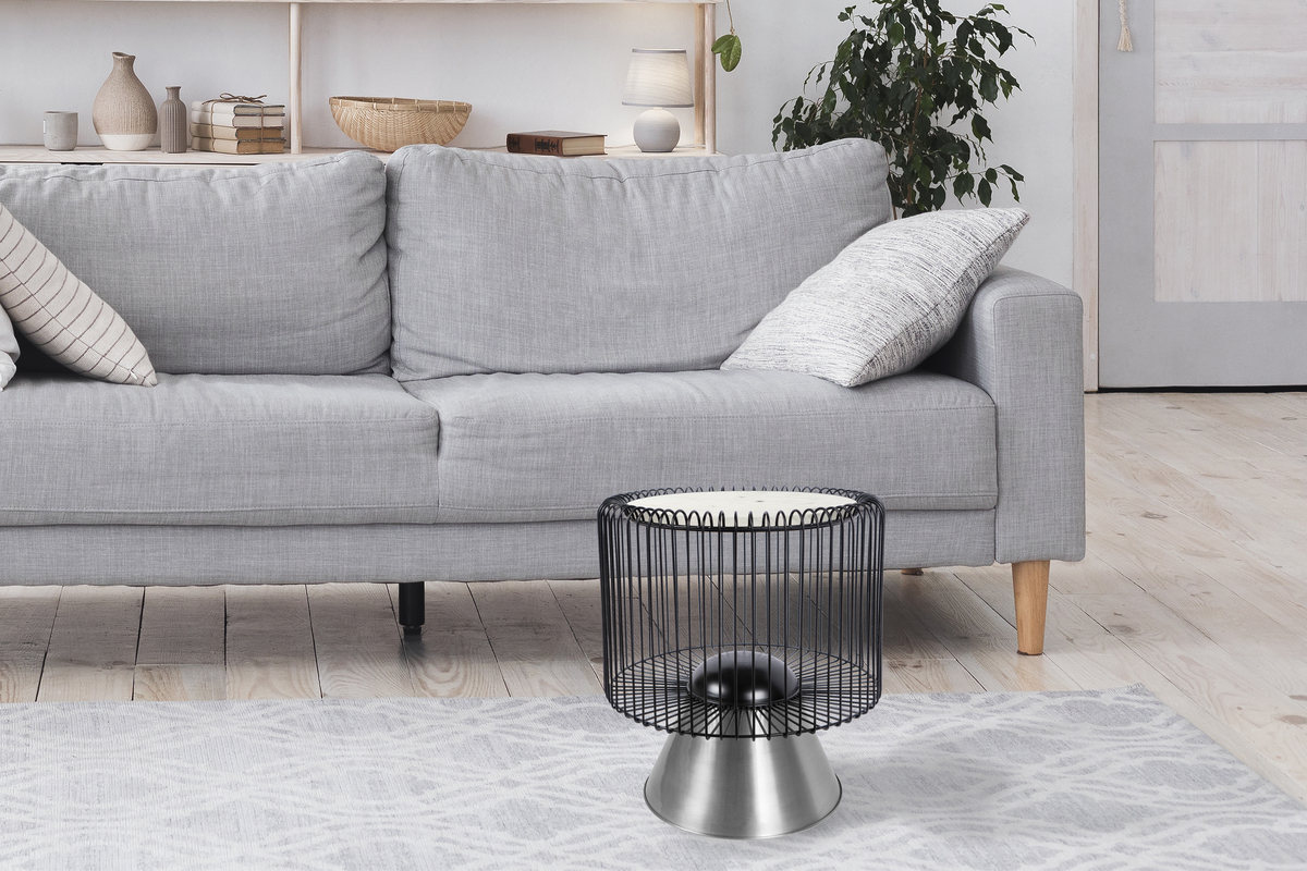 Beistelltisch Malibu 125 Weiß / Schwarz / Silber