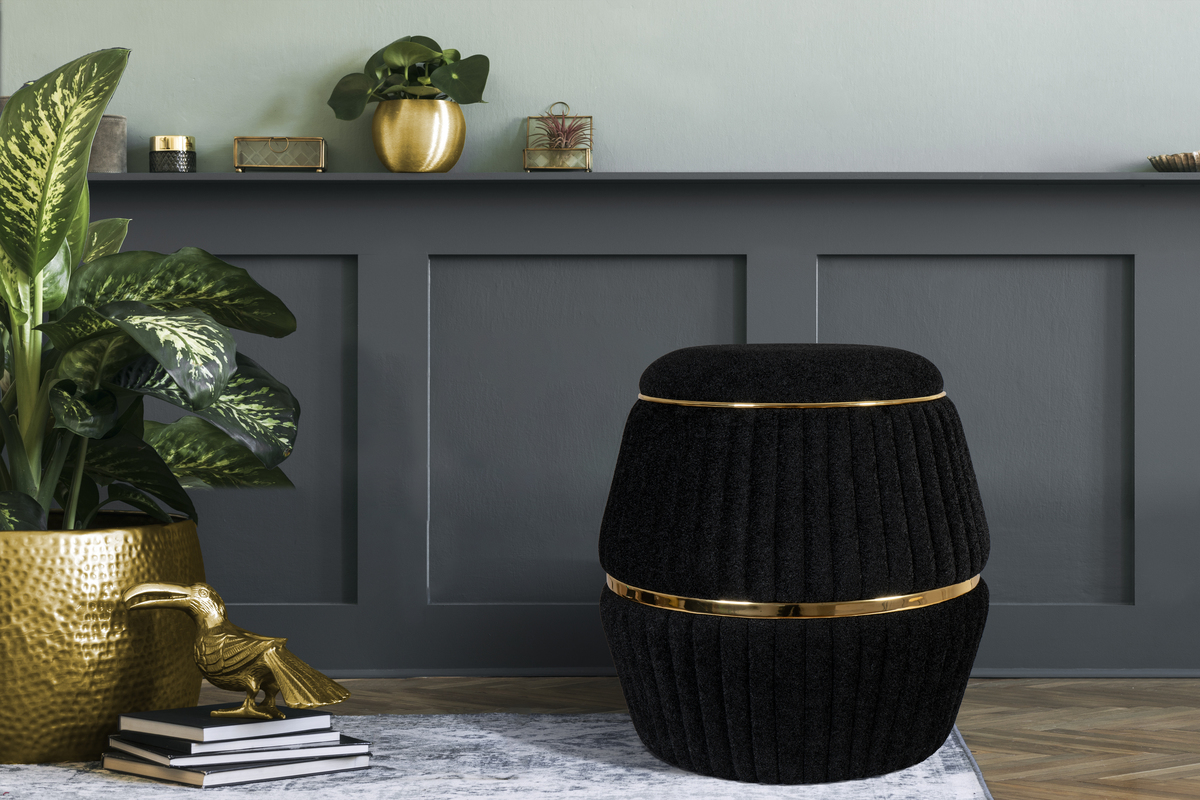 Hocker Doric 235 Schwarz / Gold