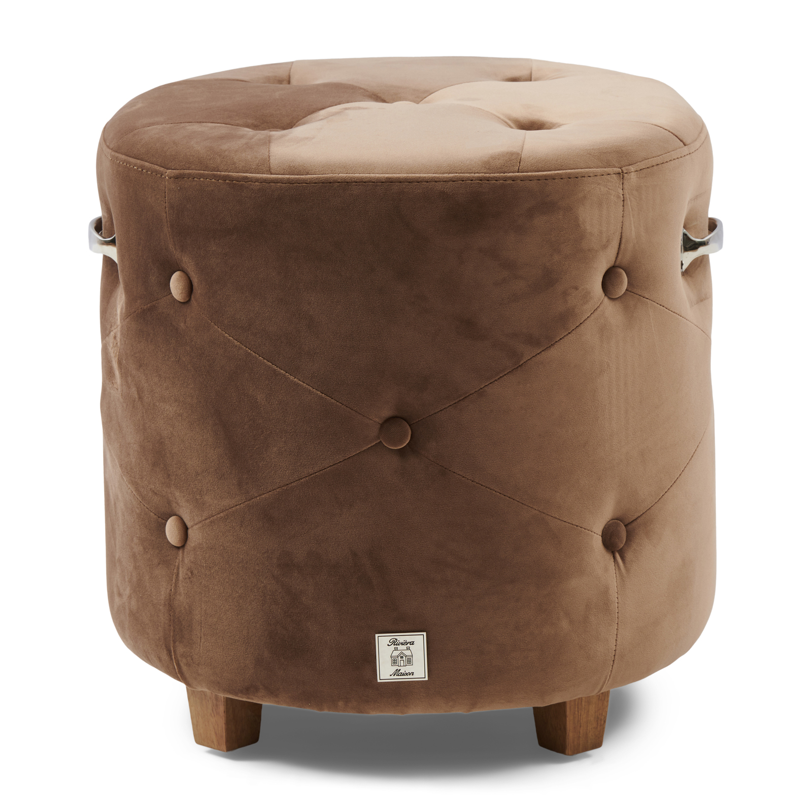 Bowery Footstool, velvet III, golden mink