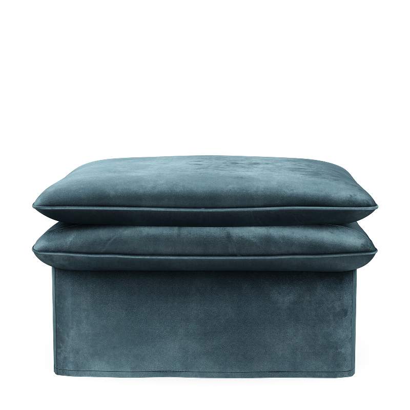 Continental Footstool 105x90, velvet, petrol