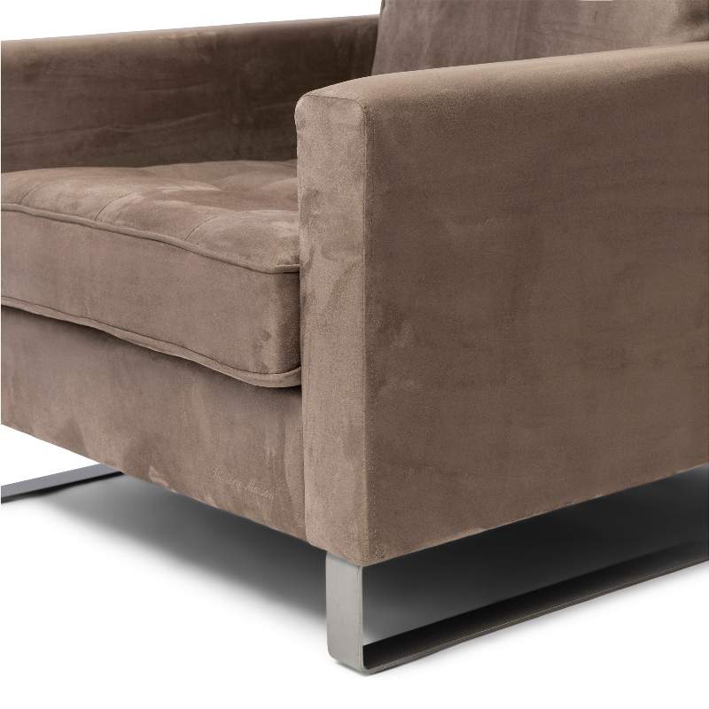 West Houston Armchair, scottish suede, liver