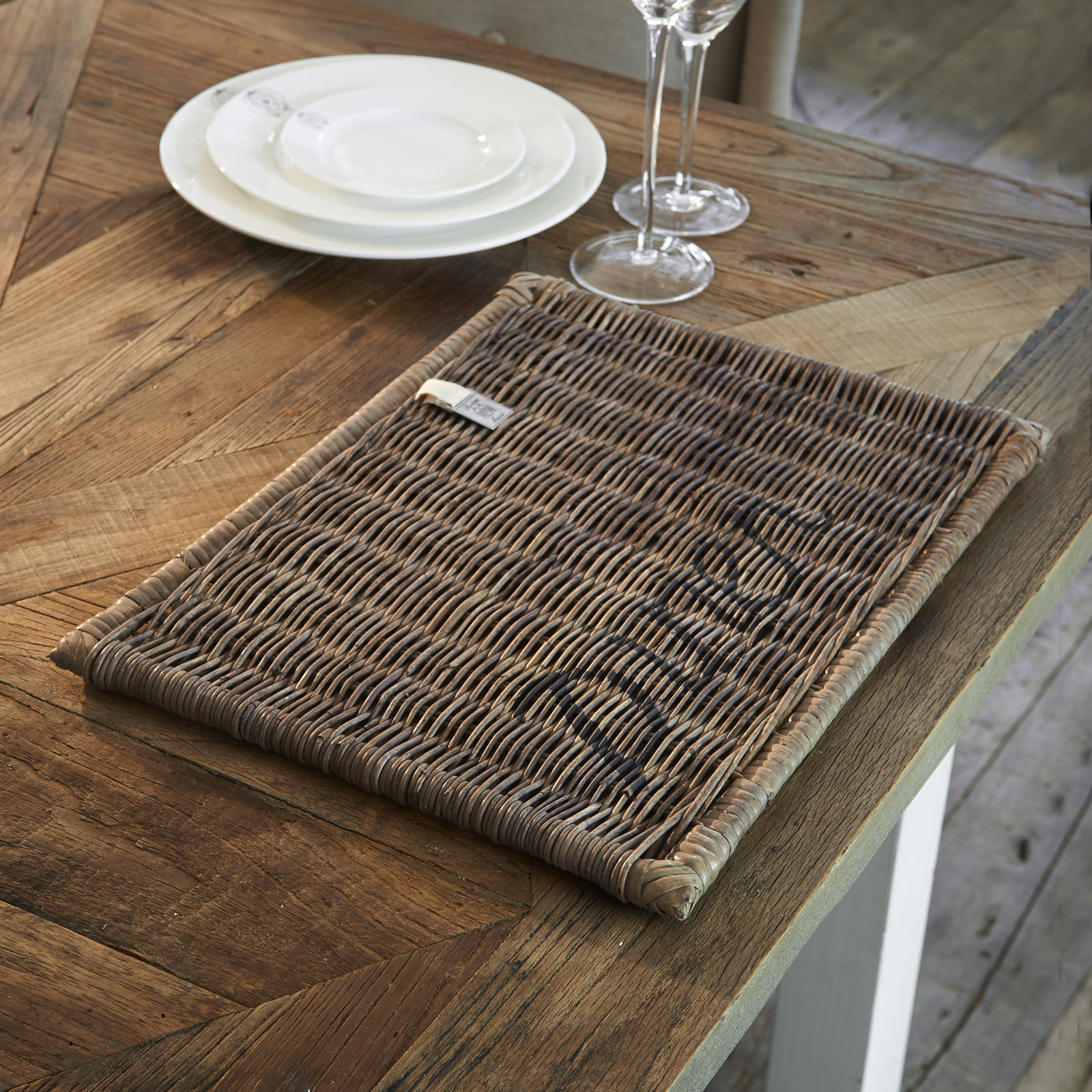 Rustic Ratt.Placemat Diner black