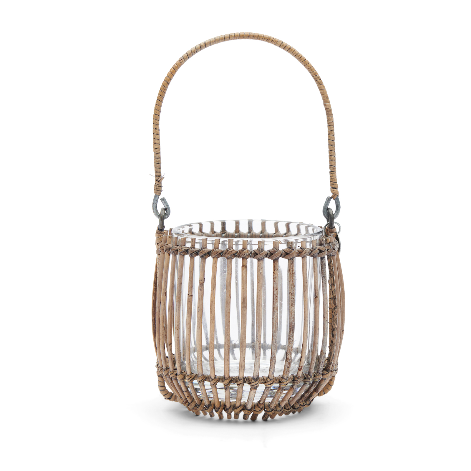 Rustic Rattan Vertical Weave Votive