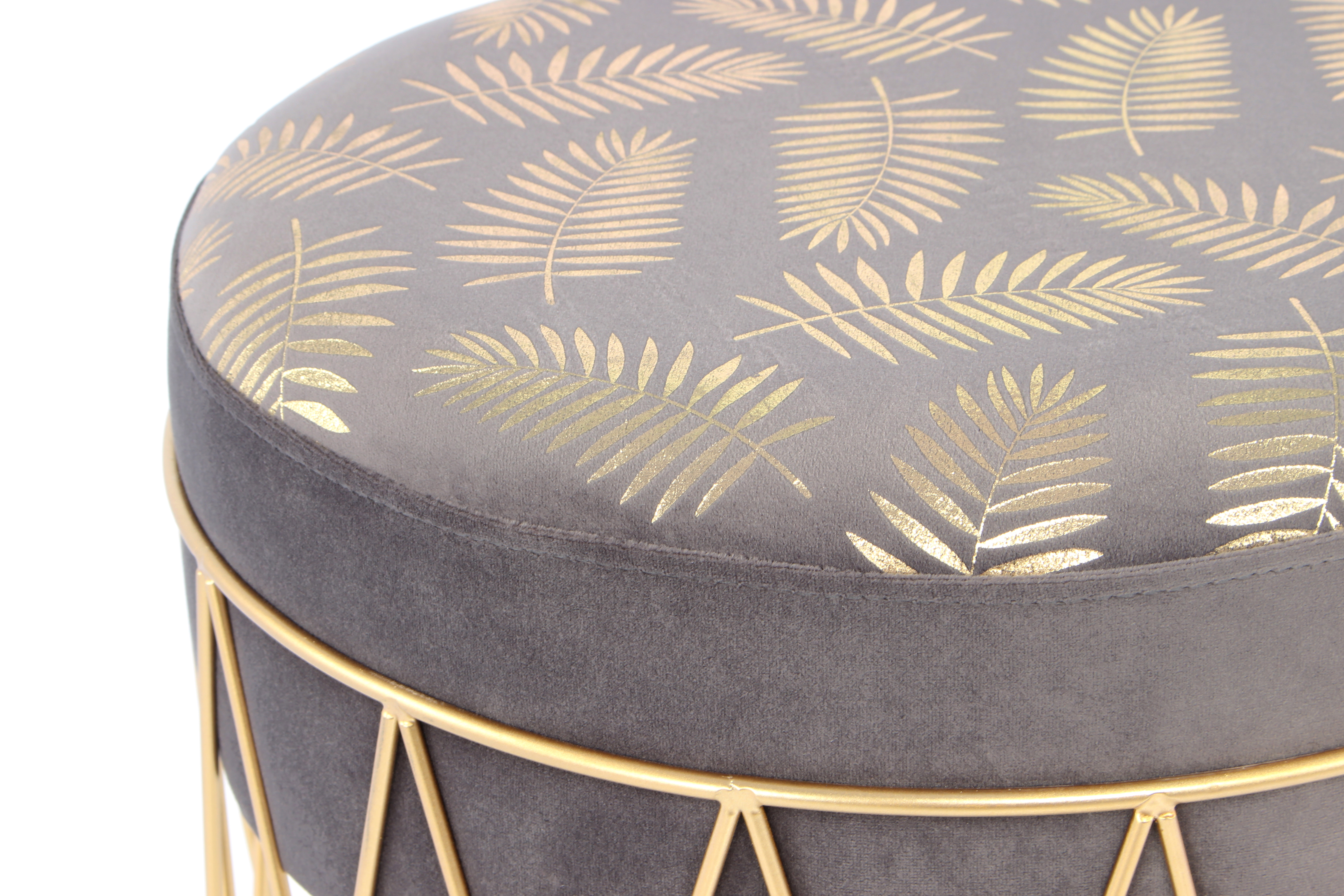 Hocker Cleopatra 225 Grau / Gold