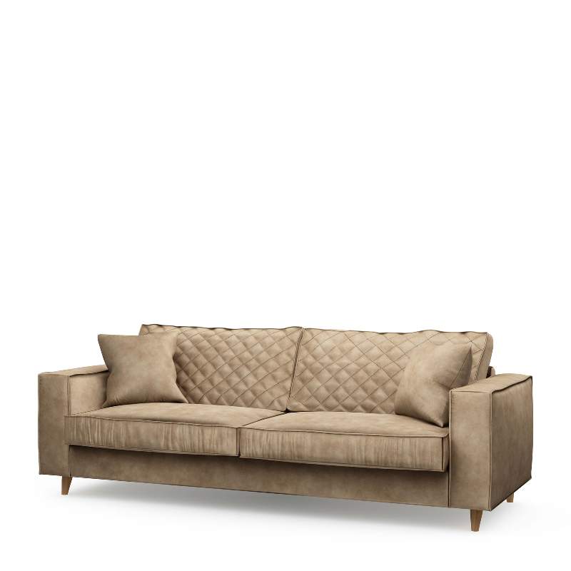 Kendall Sofa 3,5 Seater, velvet, golden beige