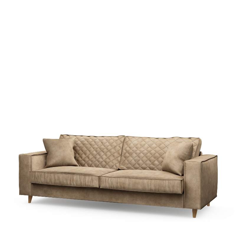 Kendall Sofa 3,5 Seater, velvet, golden beige