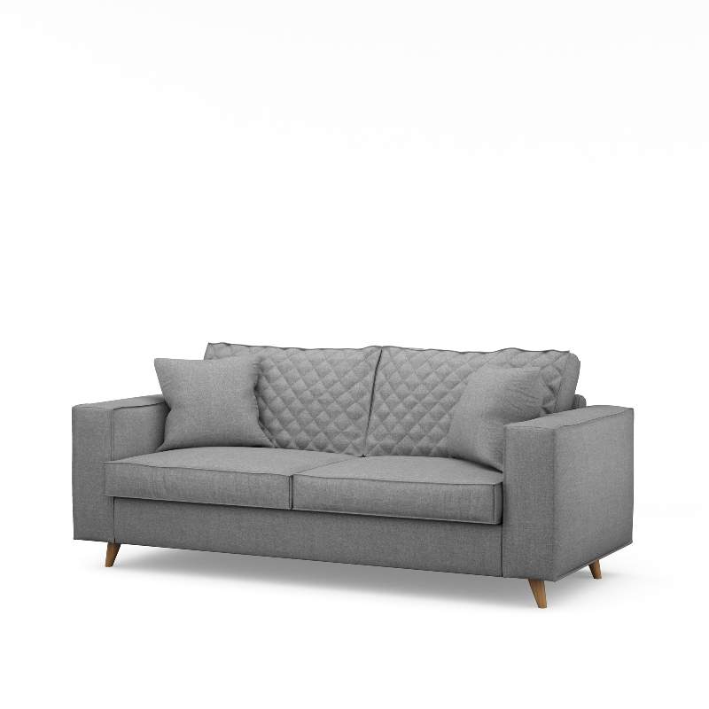 Kendall Sofa 2,5 Seater, washed cotton, grey