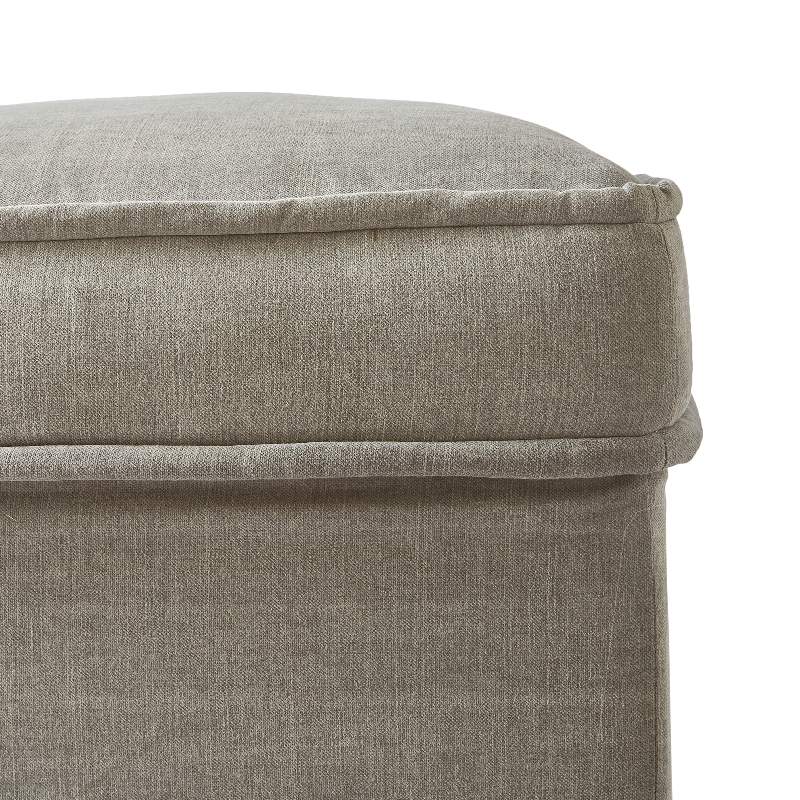 Metropolis Footstool, washed cotton, stone