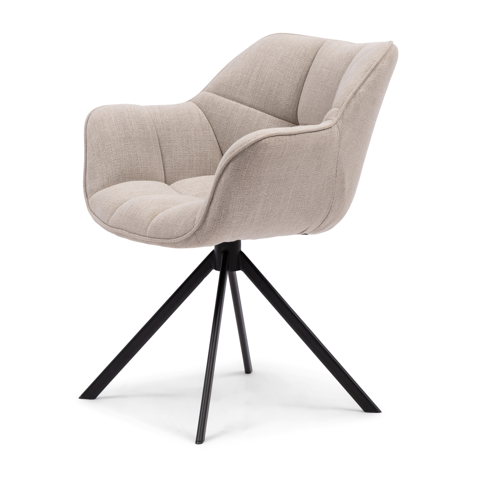 Carnaby Dining Armchair Turning Leg, mouliné linen, fabulous flax Carnaby Dining Armchair Turning Leg, mouliné linen, fabulous flax