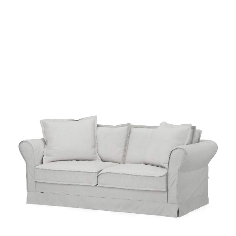 Carlton Sofa 2,5 Seater, washed cotton, ash grey