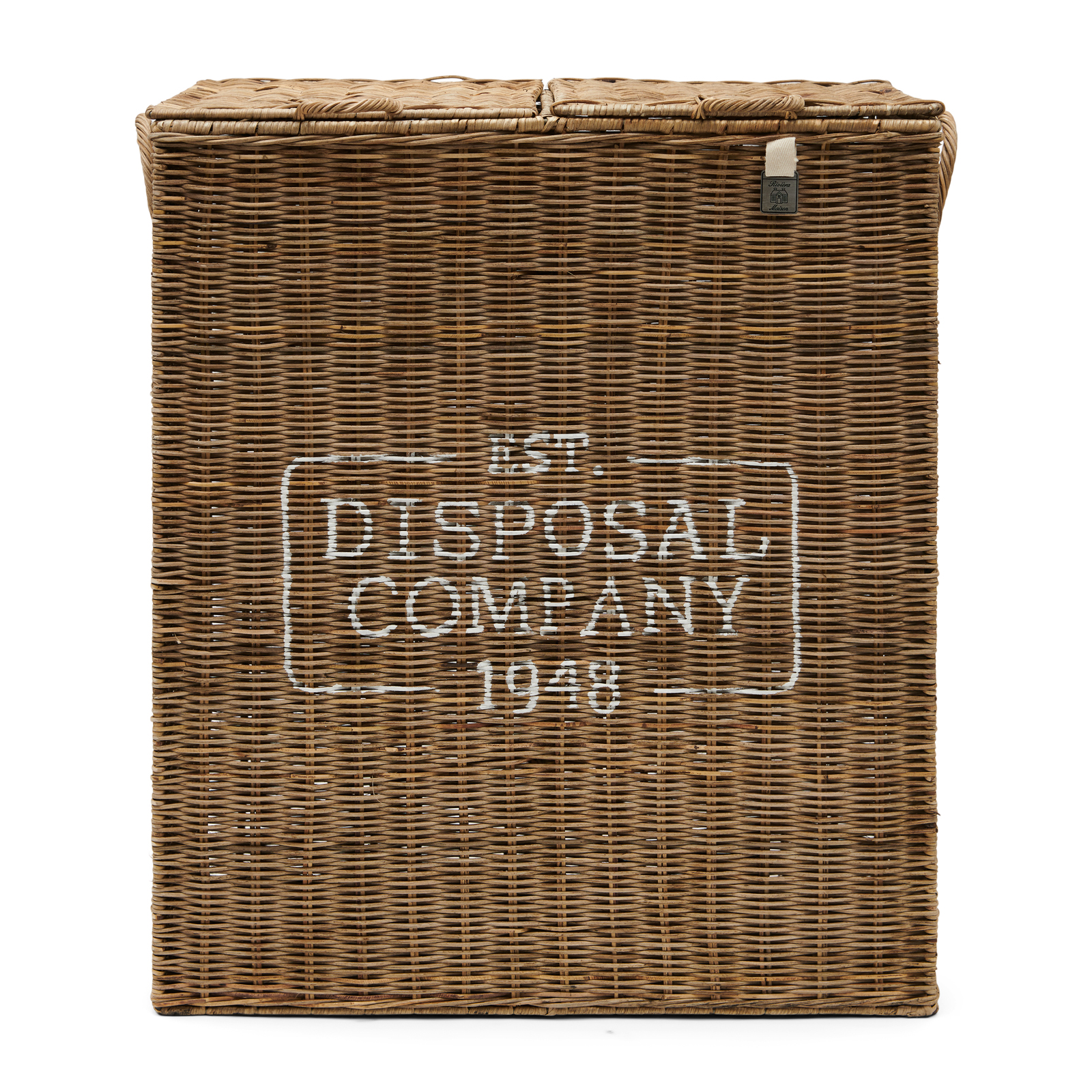 Rustic Rattan Disposal Company Waste Bin