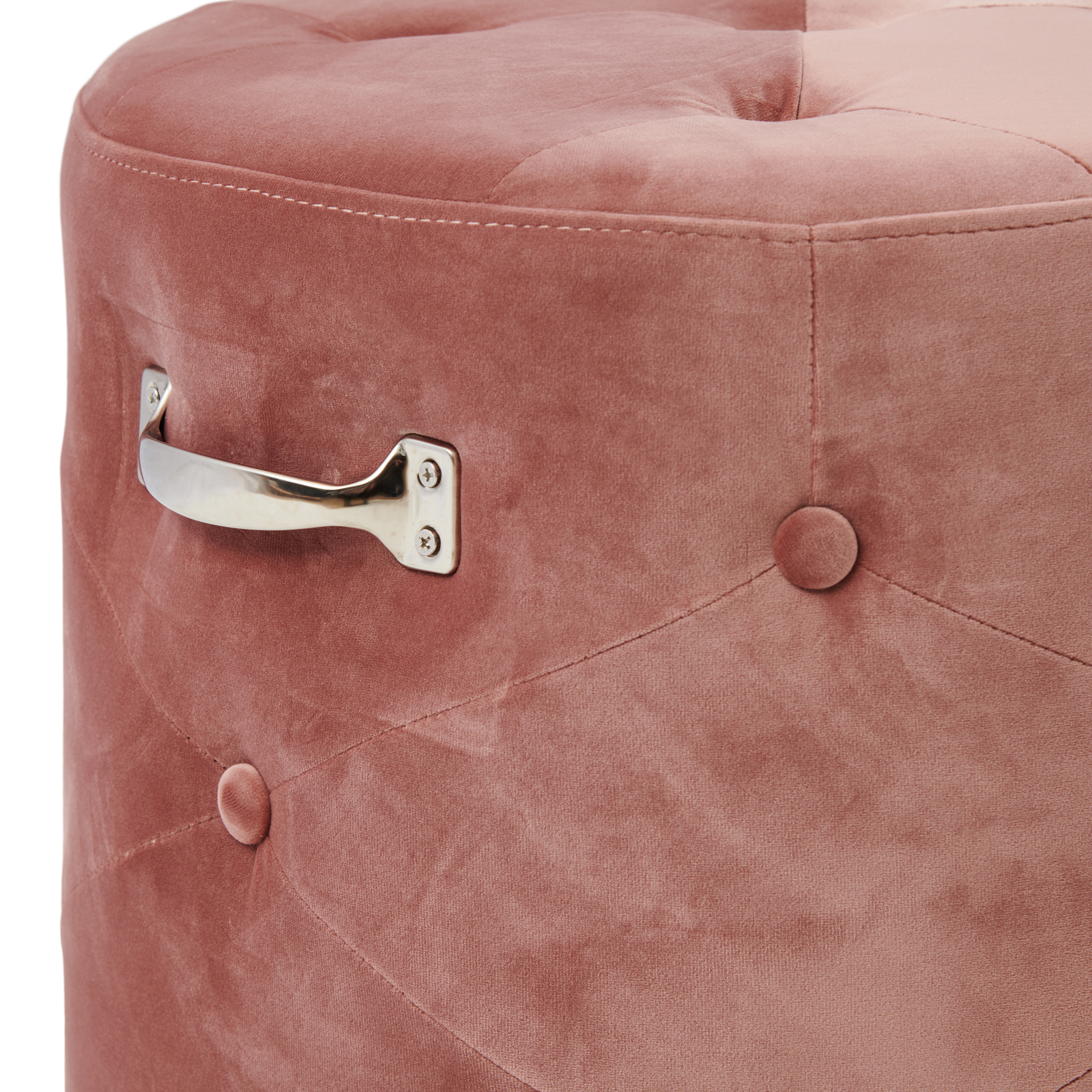 Bowery Footstool, velvet III, rose stain