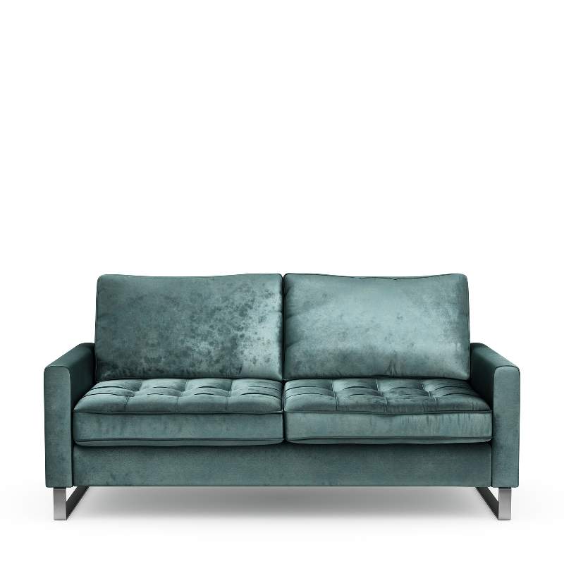West Houston Sofa 2,5 Seater, velvet, mineral blue