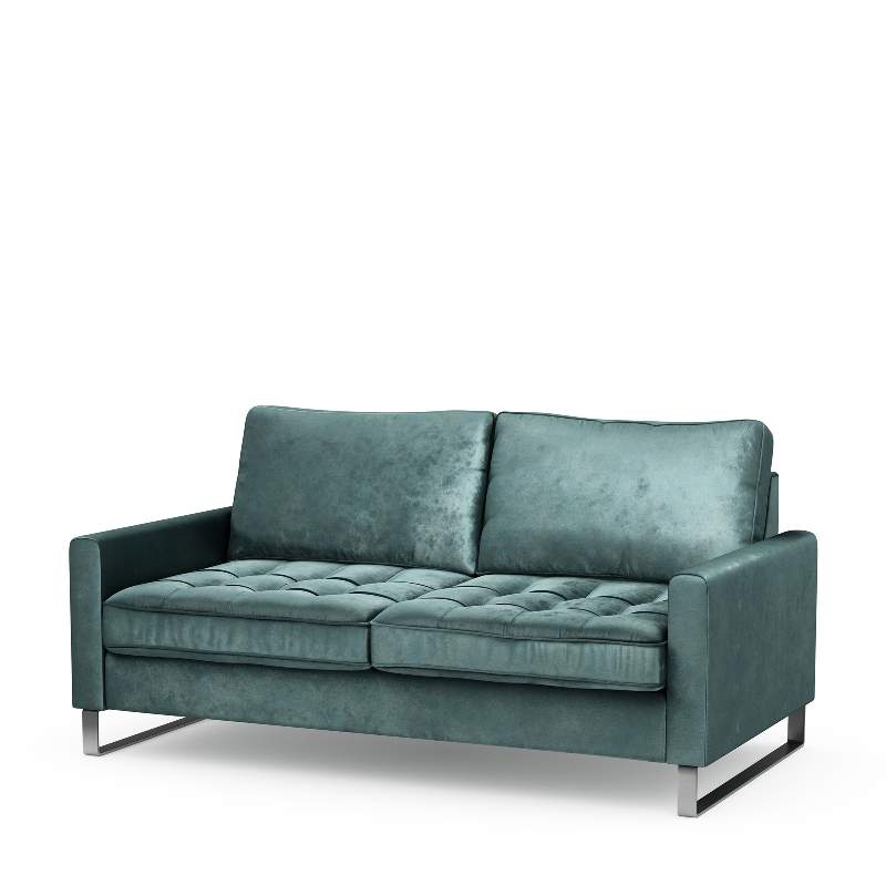 West Houston Sofa 2,5 Seater, velvet, mineral blue