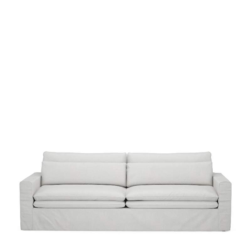 Continental Sofa 3,5 Seater, washed cotton, ash grey