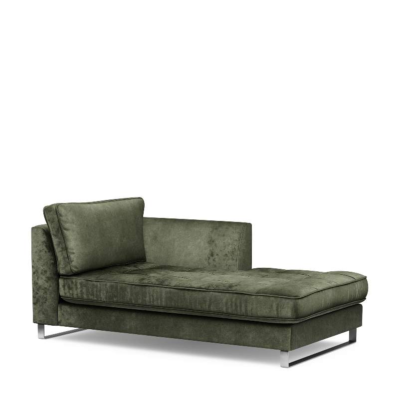 West Houston Chaise Longue Right, velvet, ivy