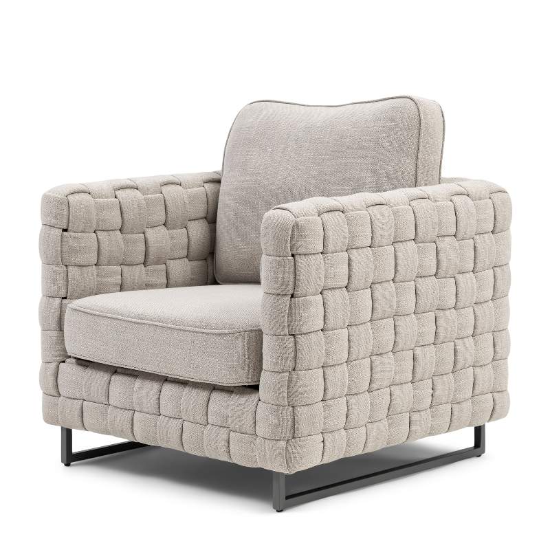 Room 48 Armchair, mouliné linen, fabulous flax Room 48 Armchair, mouliné linen, fabulous flax
