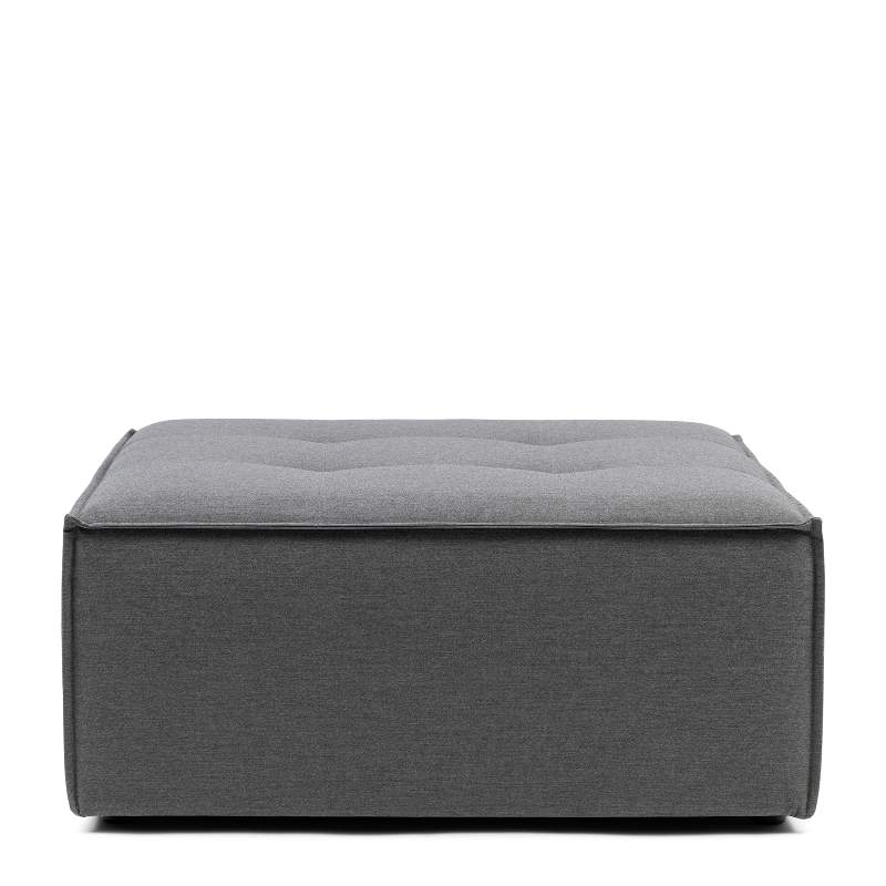 Bellagio Outdoor Footstool, sunbrella solid, flanelle