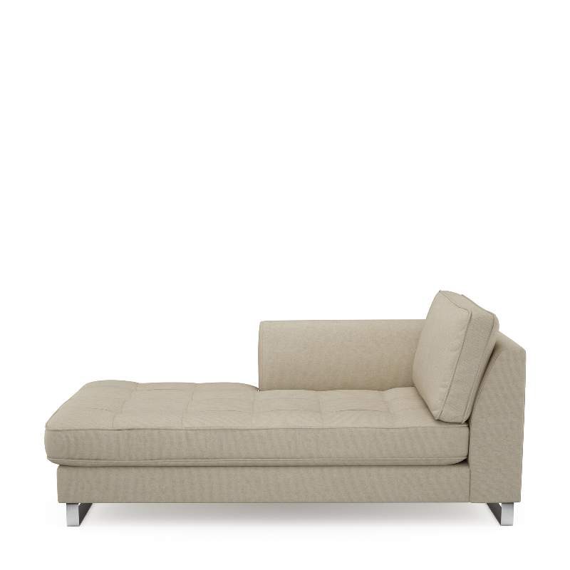 West Houston Chaise Longue Left, oxford weave, flanders flax