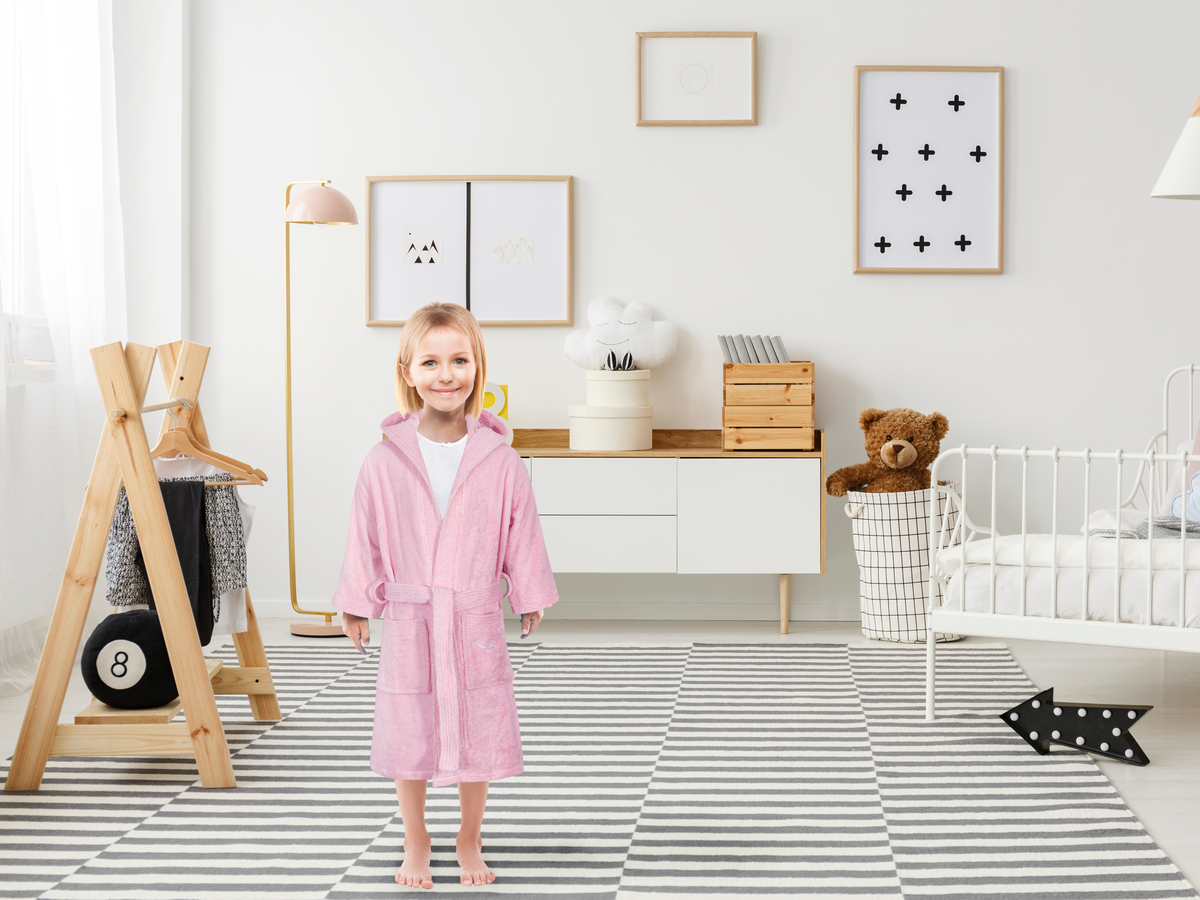 Kinderbademantel Piccolo 125 Pink 122-128