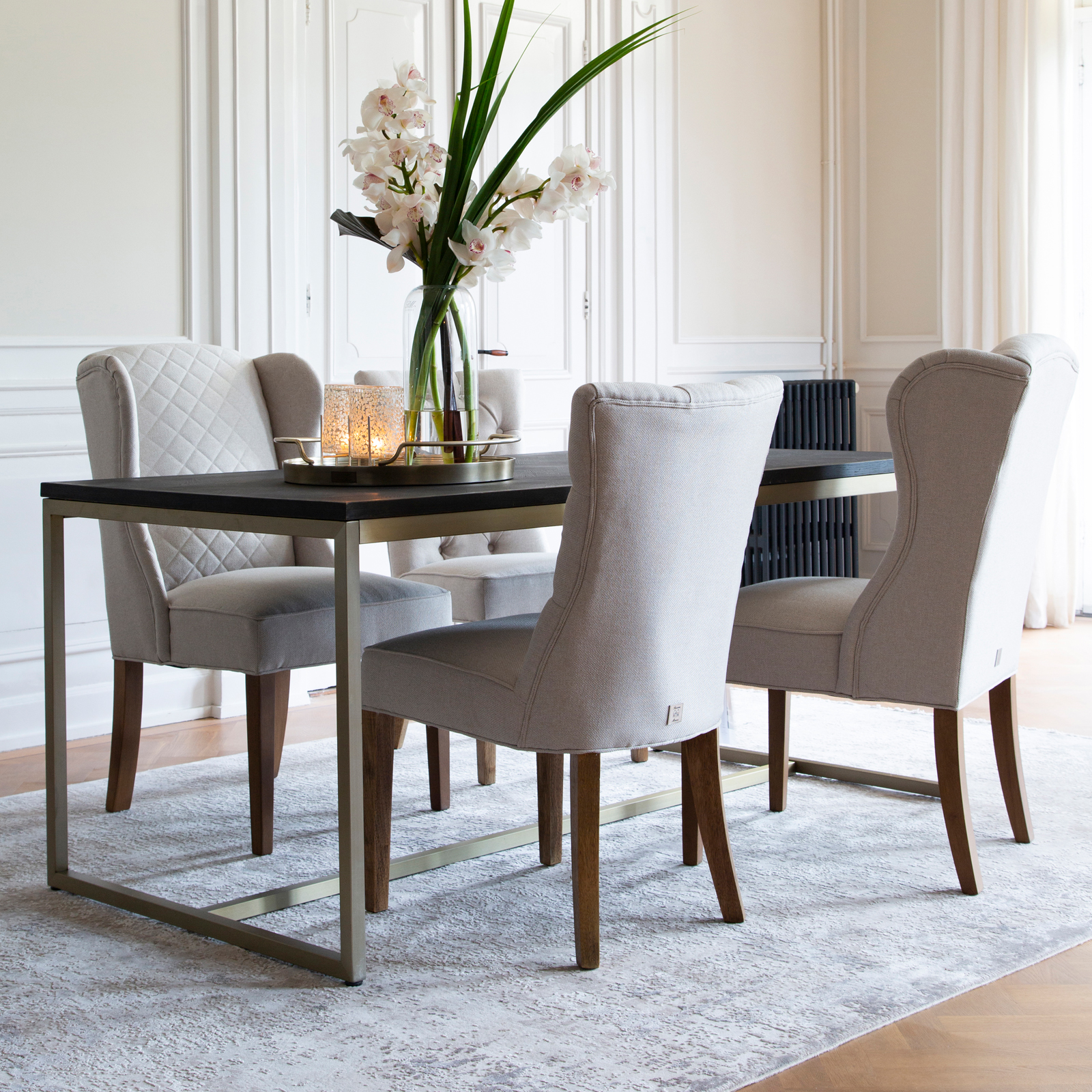 Balmoral Dining Chair, oxford weave, flanders flax Balmoral Dining Chair, oxford weave, flanders flax