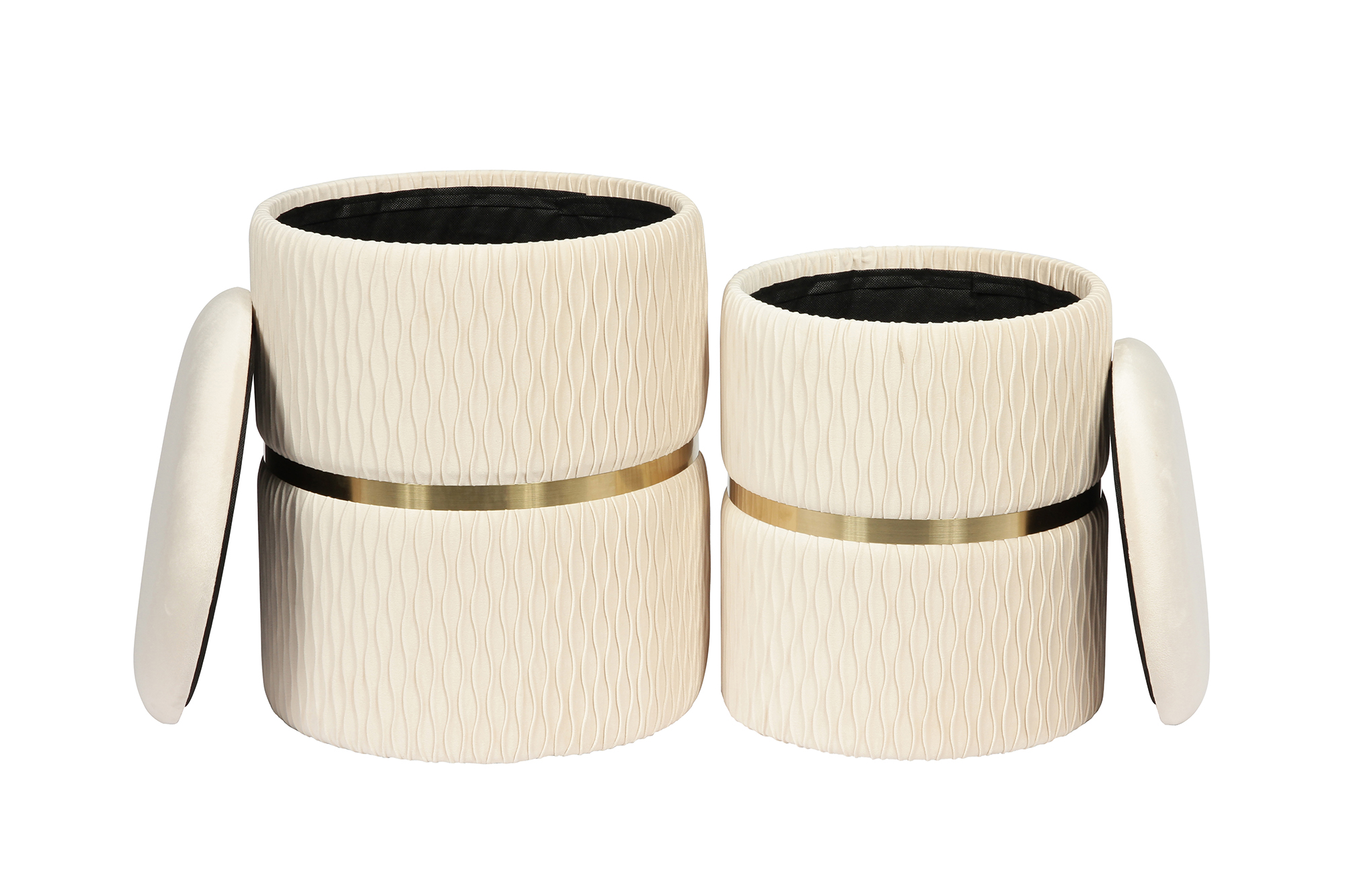 Hocker Milas 100-IN 2er-Set Creme