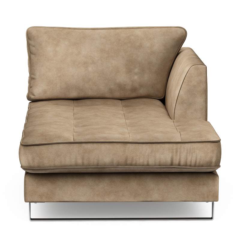 West Houston Chaise Longue Right, velvet, golden beige