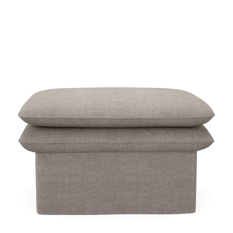 Continental Footstool 105x90, washed cotton, stone