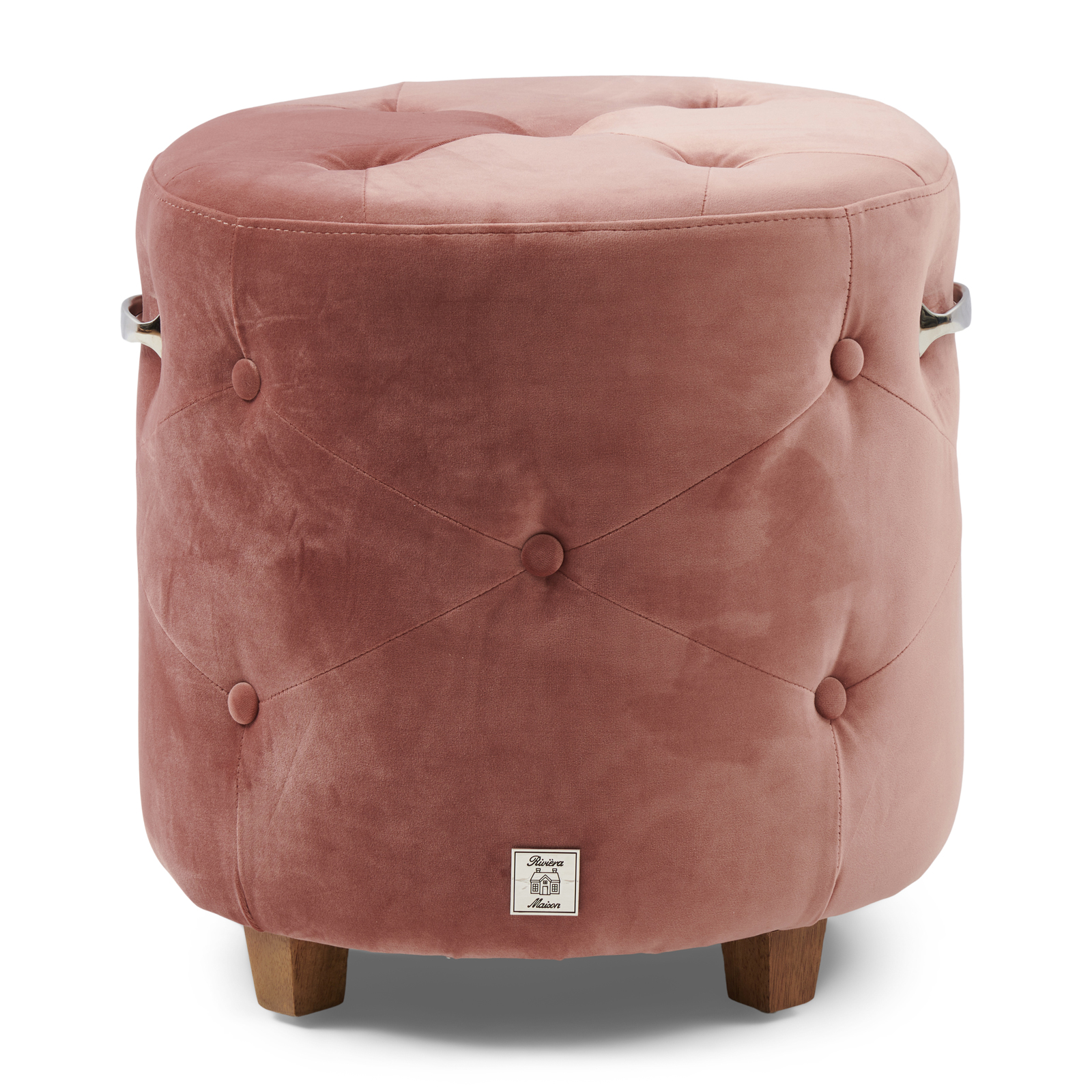 Bowery Footstool, velvet III, rose stain