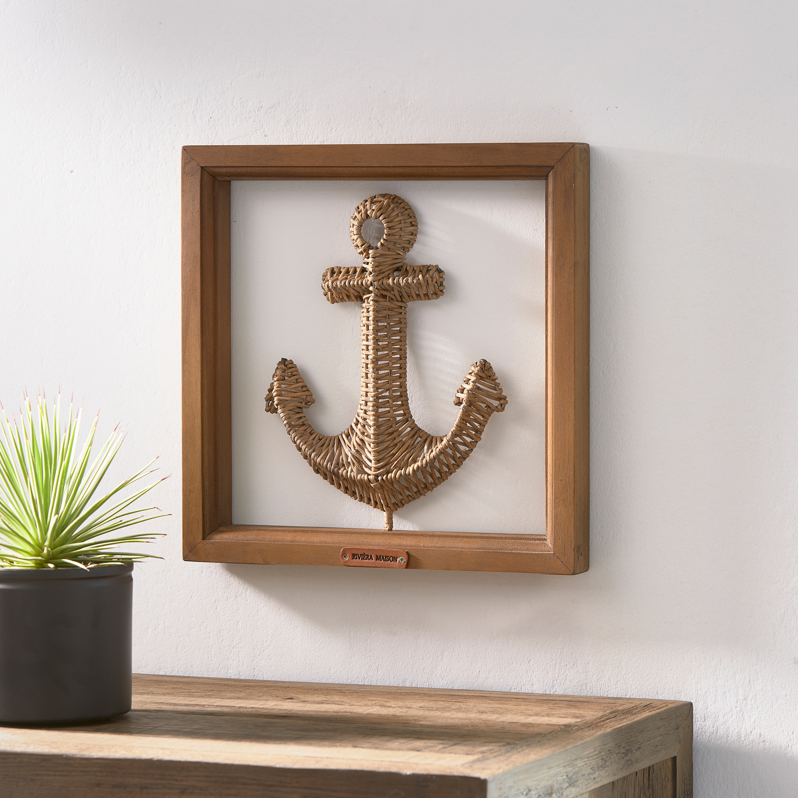 Rustic Rattan Anchor Wall Decoration