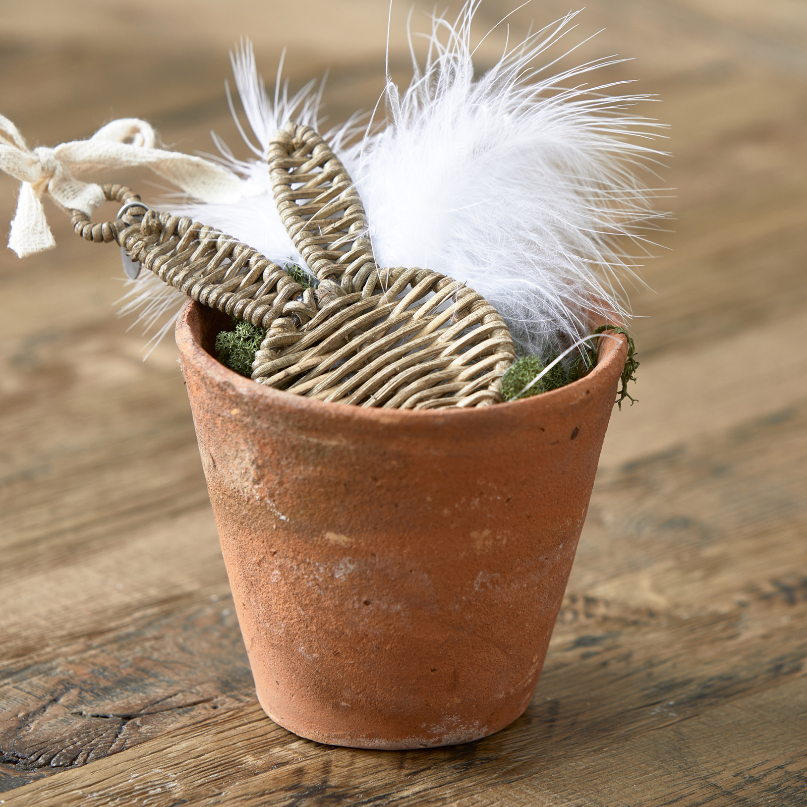 Rustikales Rattan-Osterhasen-Ornament