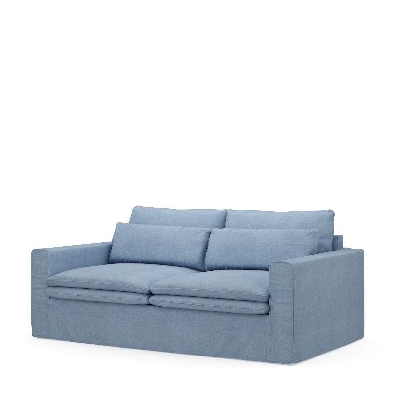 Continental Sofa 2,5 Seater, washed cotton, ice blue