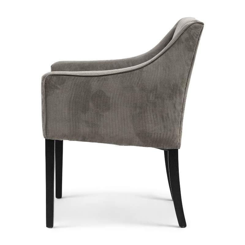 Savile Row Dining Armchair Black Leg, italian rib, mouse