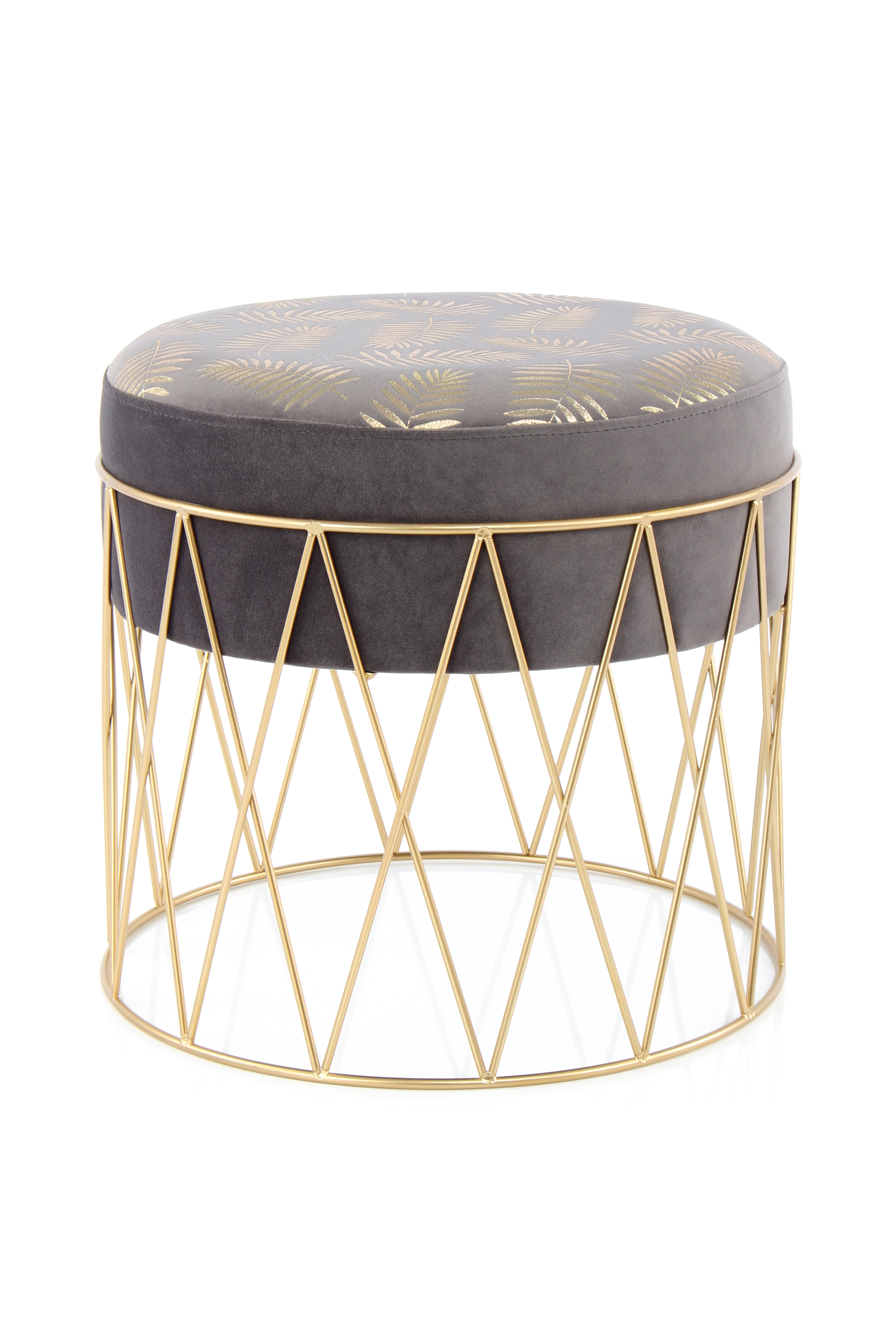 Hocker Cleopatra 225 Grau / Gold