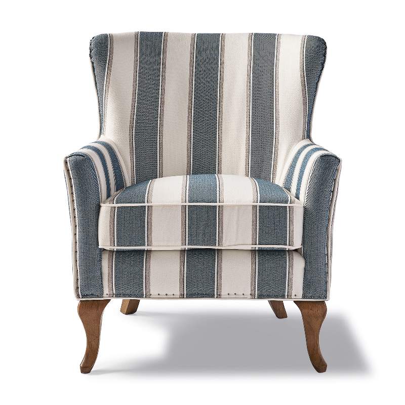 Cavendish Armchair, blue stripe