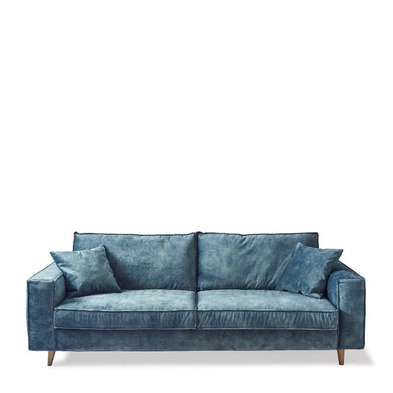 Kendall Sofa 3,5 Seater, velvet, petrol