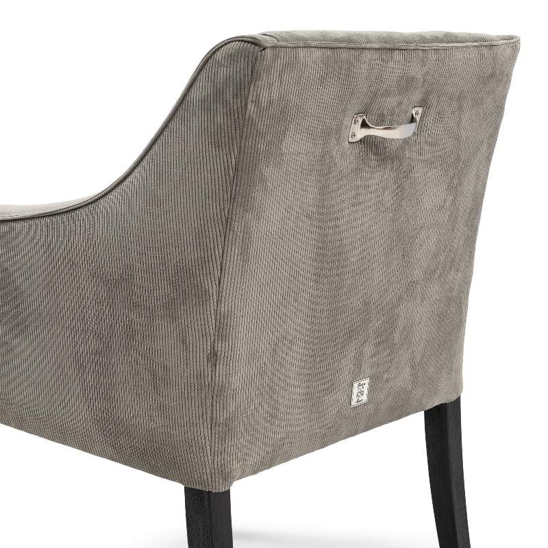 Savile Row Dining Armchair Black Leg, italian rib, mouse