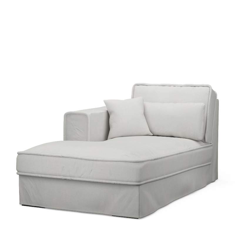 Metropolis Chaise Longue Left, washed cotton, ash grey