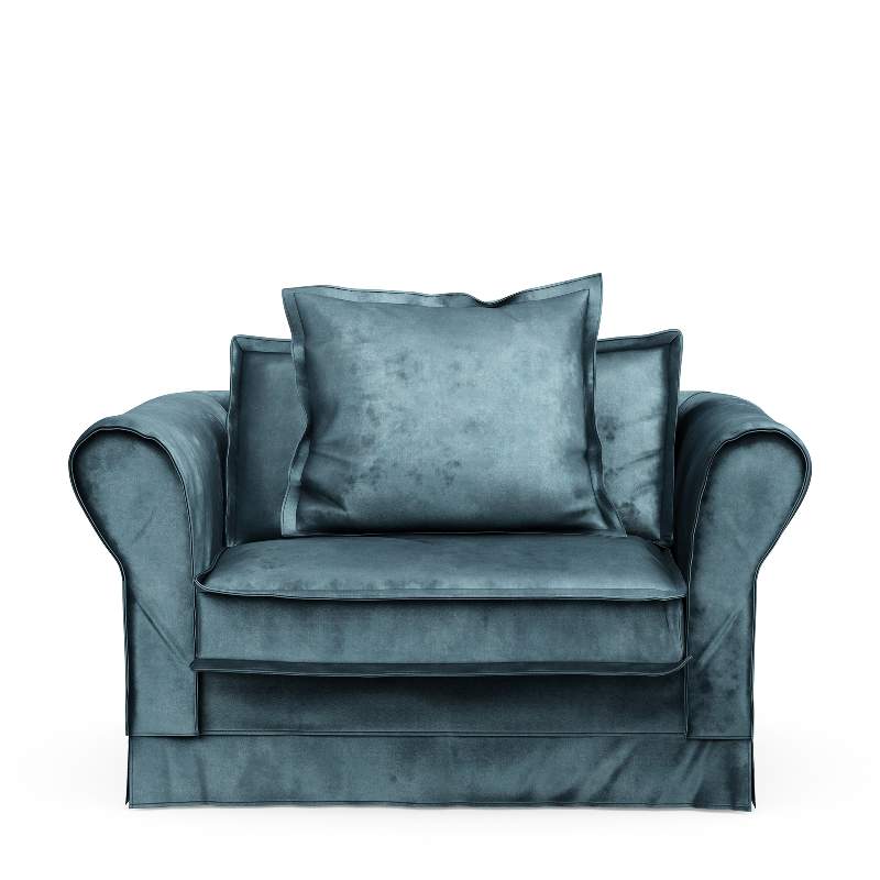 Carlton Love Seat, velvet, petrol