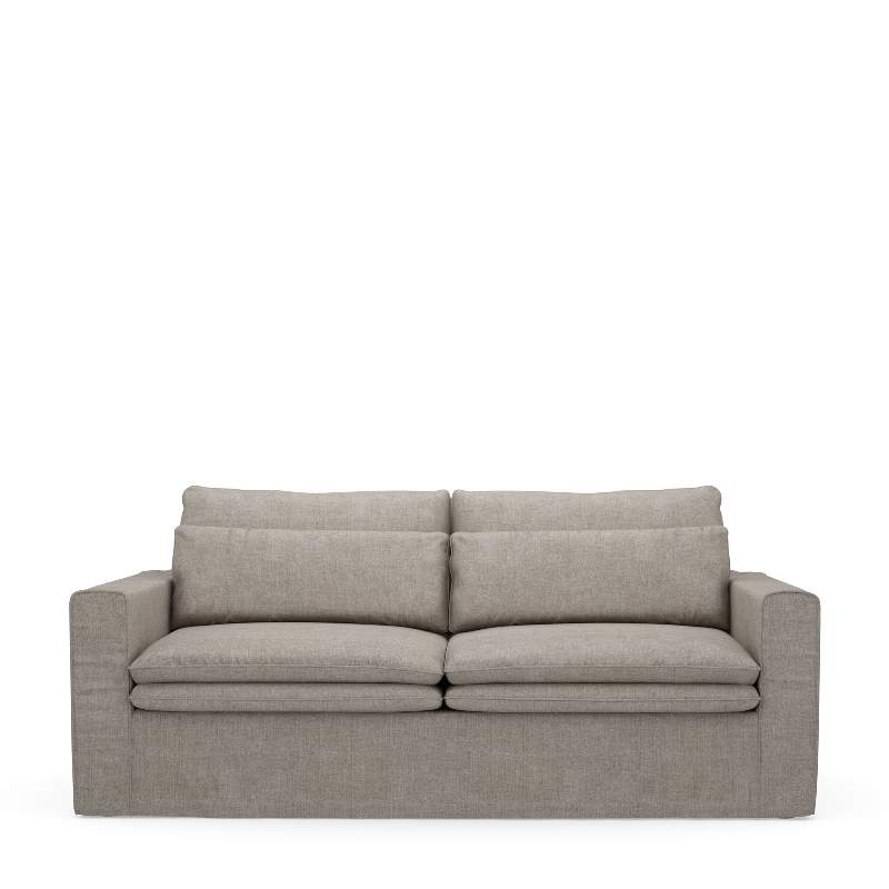 Continental Sofa 2,5 Seater, washed cotton, stone