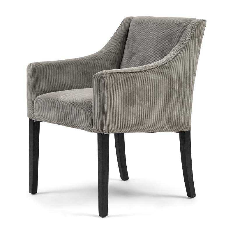 Savile Row Dining Armchair Black Leg, italian rib, mouse