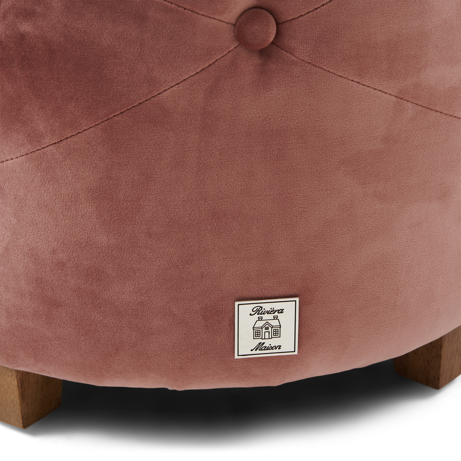 Bowery Footstool, velvet III, rose stain