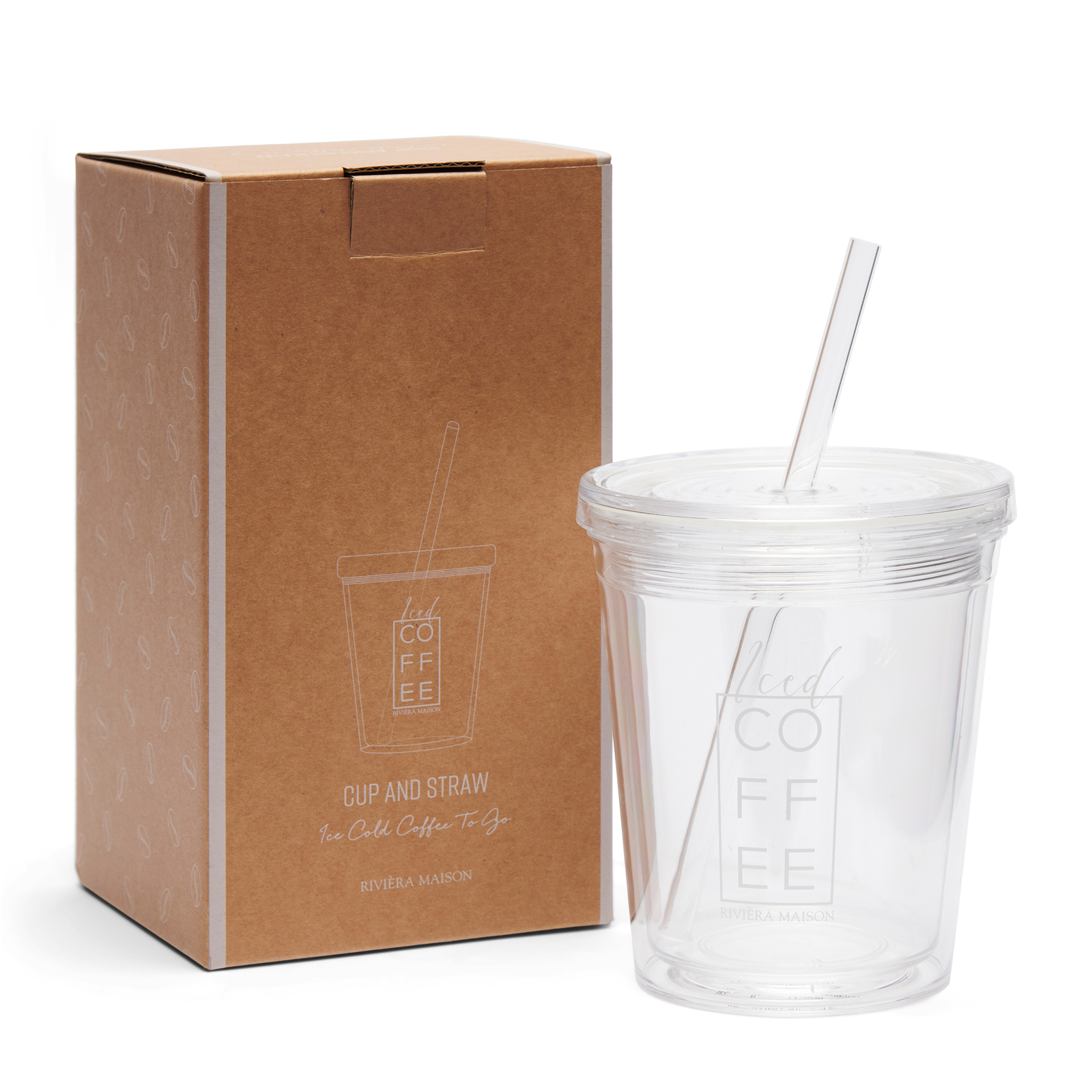 Ice Cold Coffee To Go Cup & Straw
