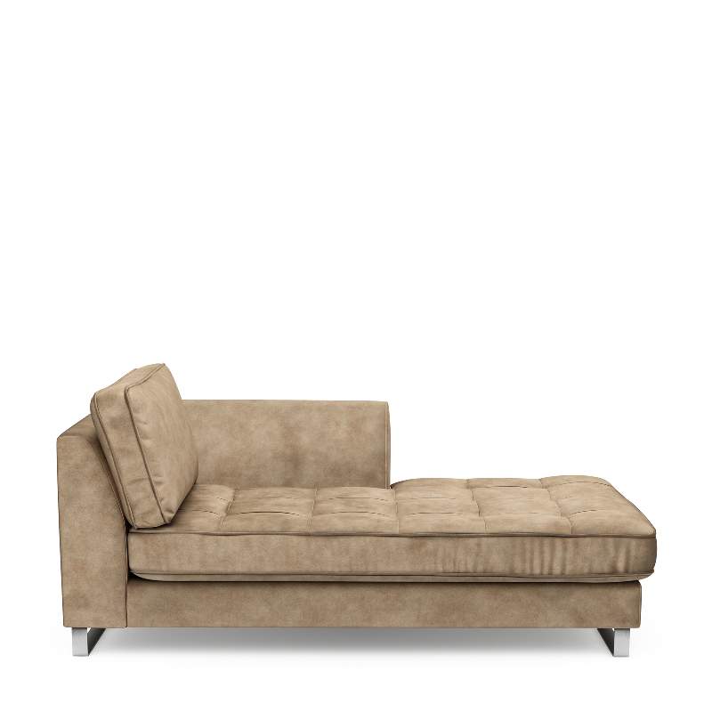 West Houston Chaise Longue Right, velvet, golden beige