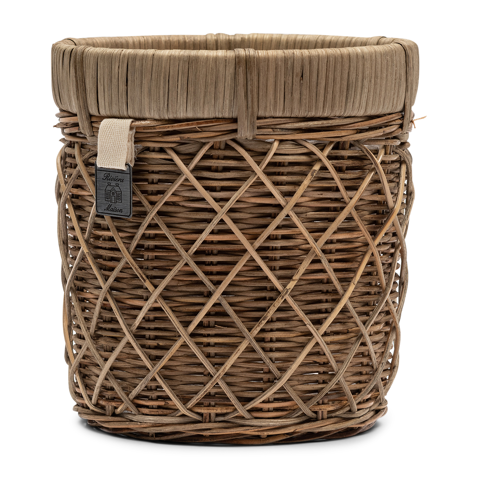 Rustic Rattan Diamond Weave Flower Pot S