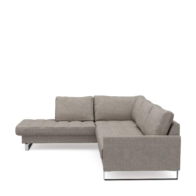 West Houston Corner Sofa Chaise Longue Left, cotton, stone