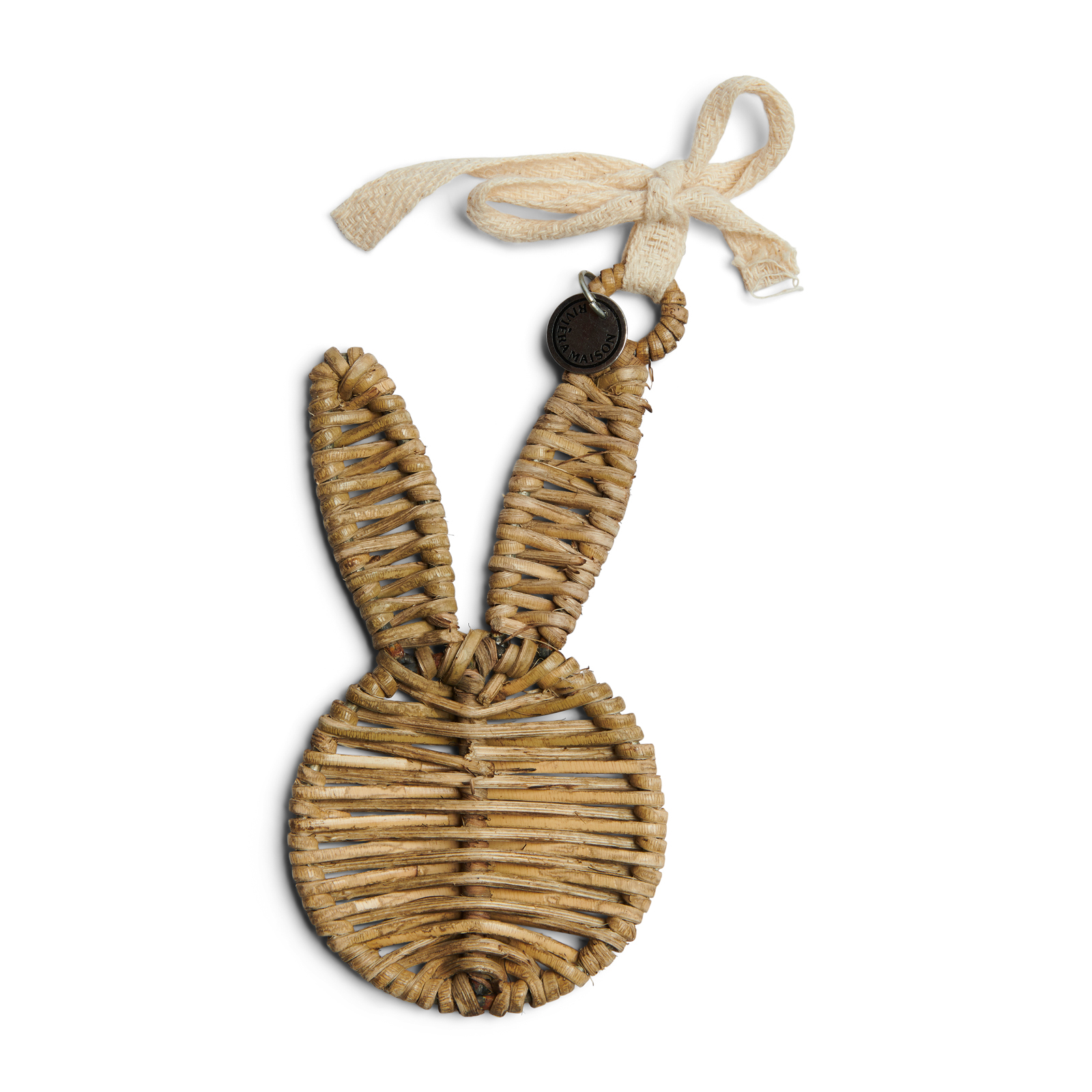 Rustikales Rattan-Osterhasen-Ornament