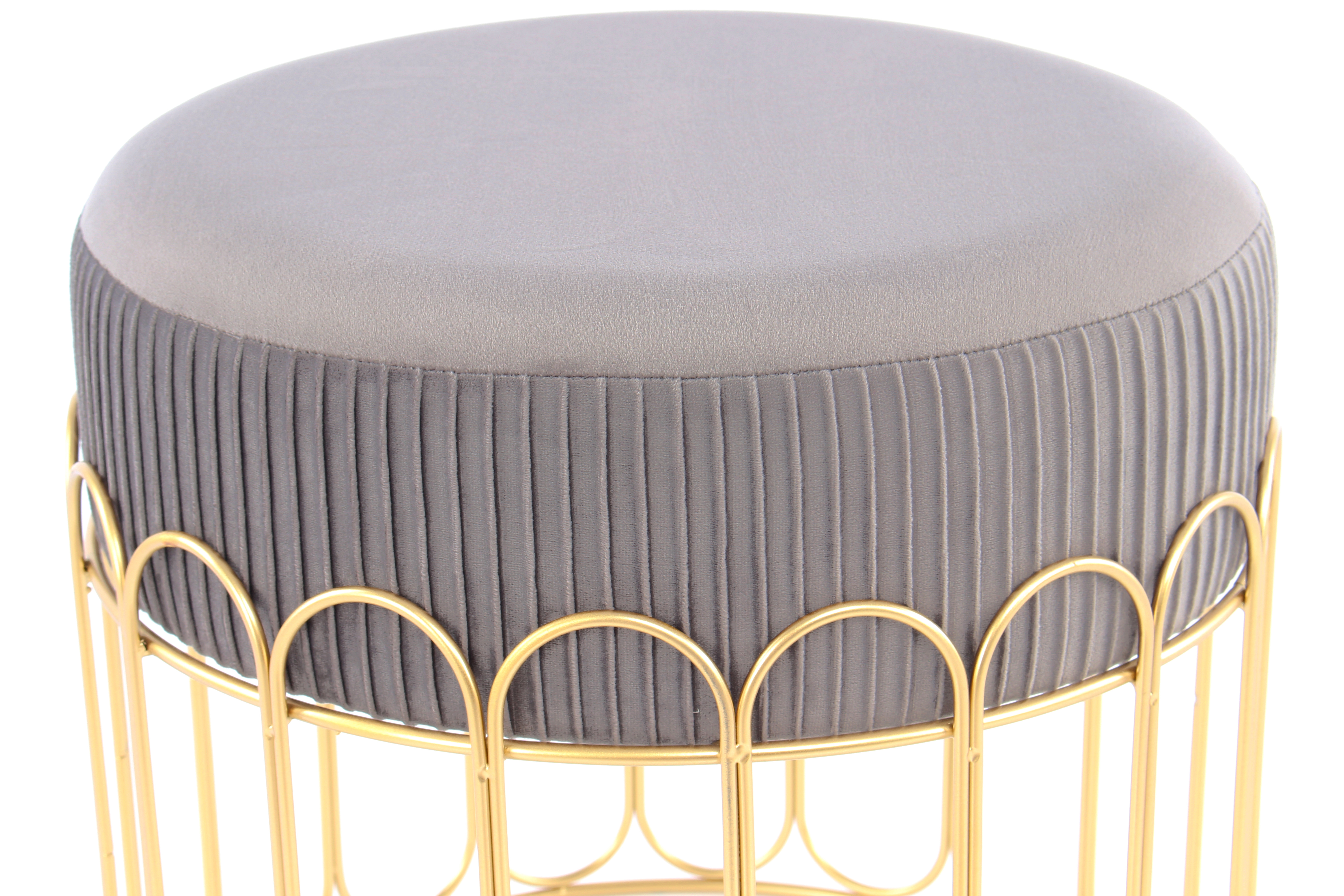 Hocker Cleopatra 425 Grau / Gold