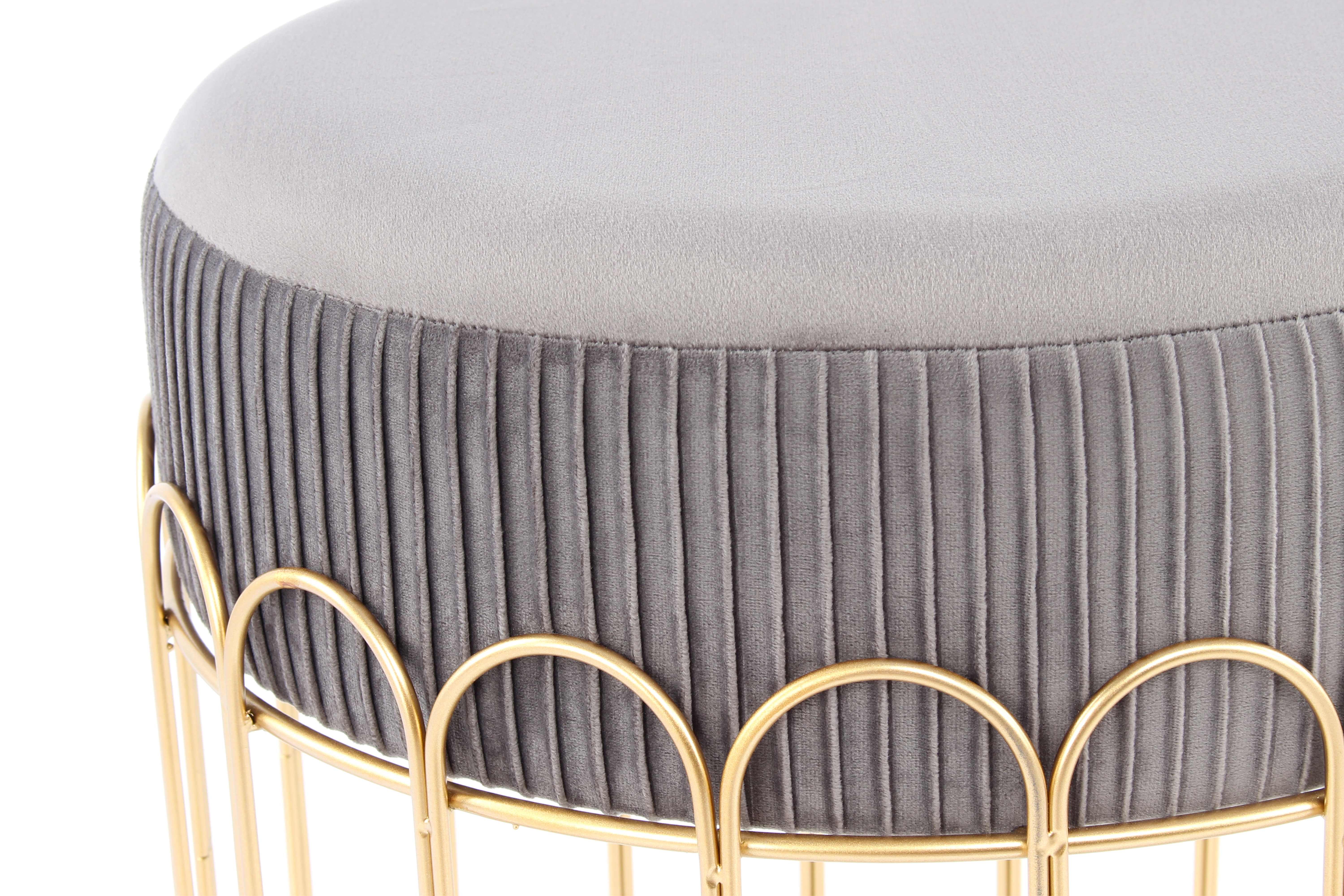 Hocker Cleopatra 425 Grau / Gold